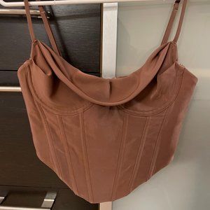 Brown Whitefox Bustier Top